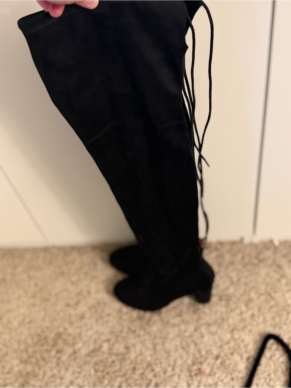 Chinese Laundry Black Over-The-Knee Faux Suede Boots